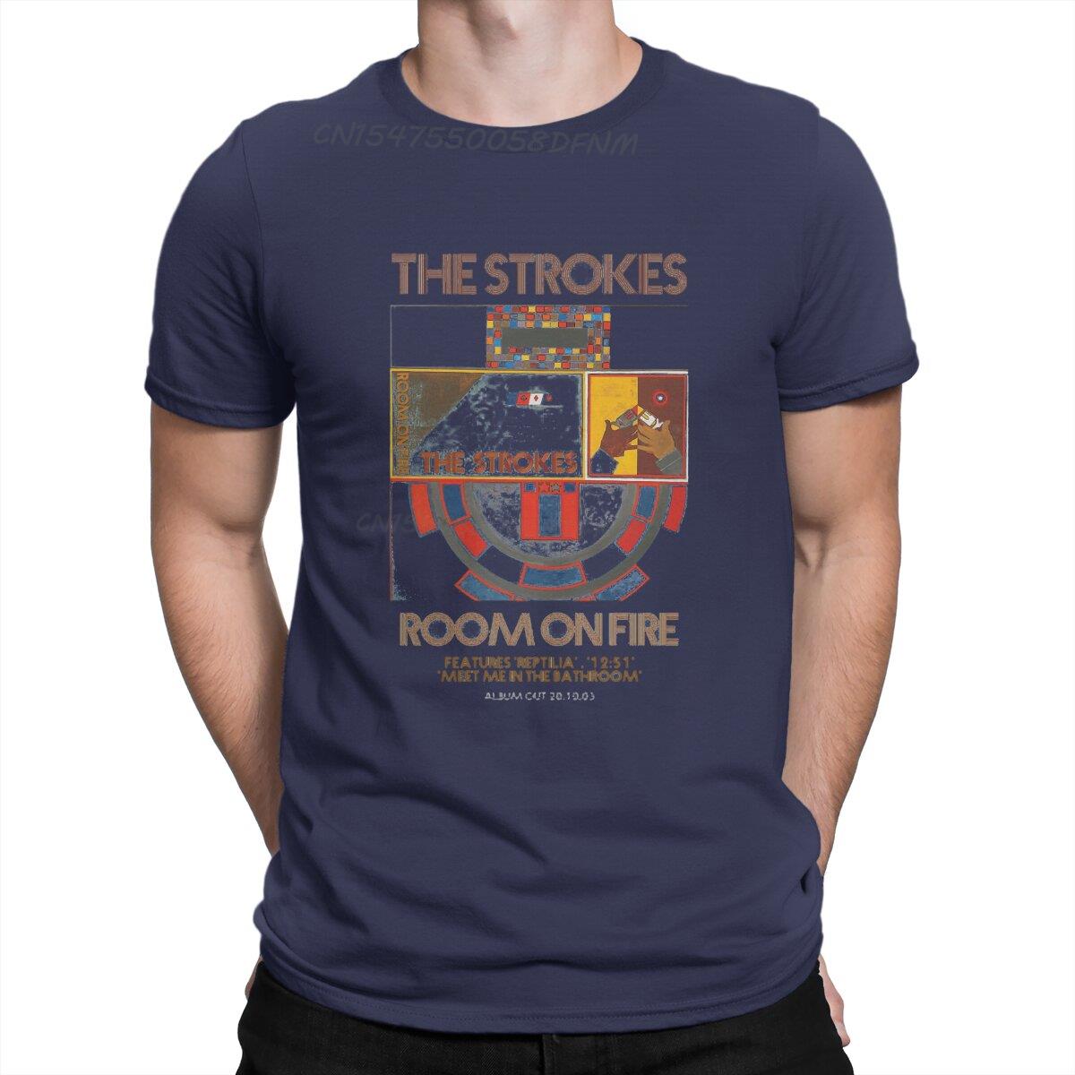 

Men s Room T-shirts The Strokes A Word Cotton Men Clothing Male Vintage Men T Shirts Summer Tops Tees Adult Oversized T-Shirts 4XL