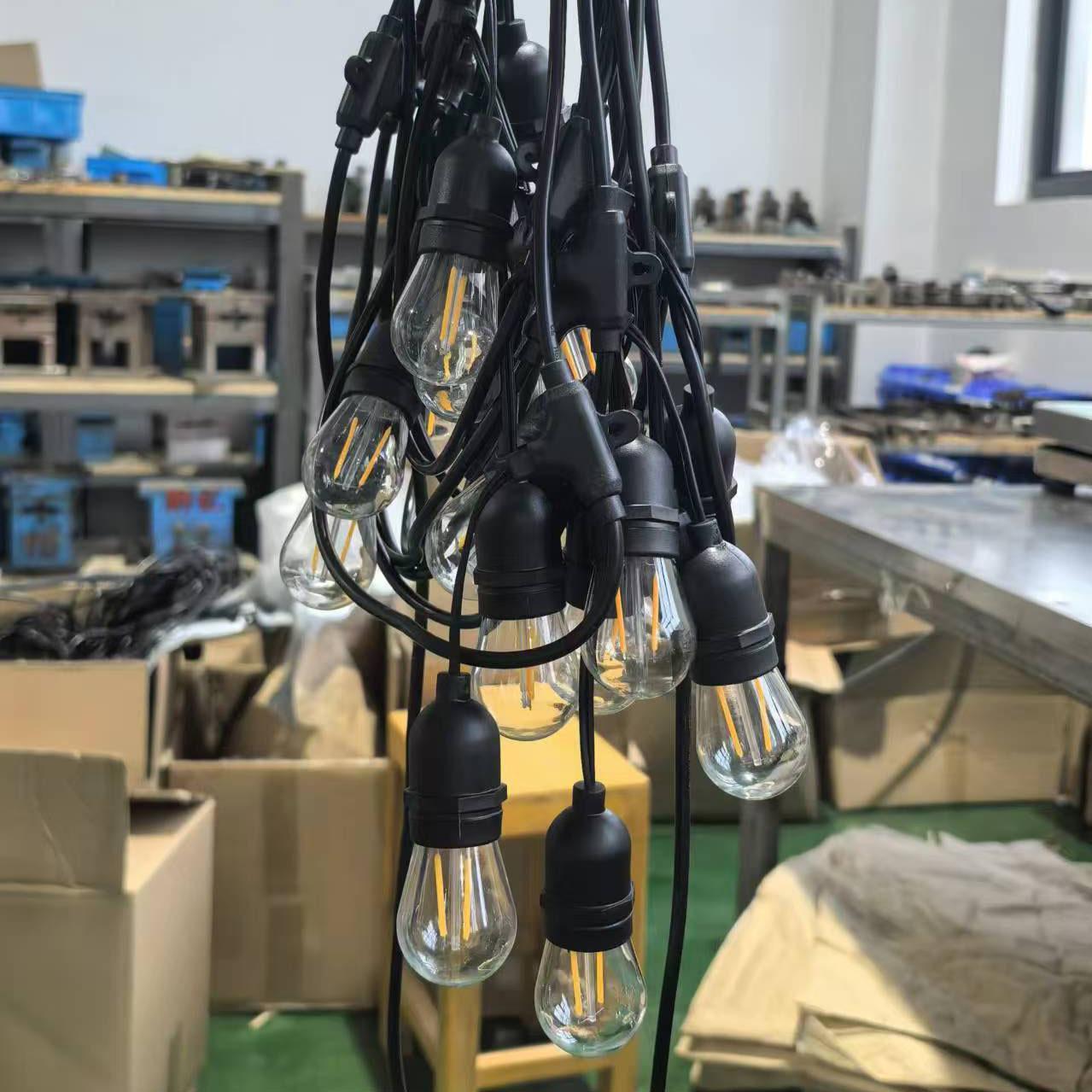 

E27 Waterproof Outdoor String Lights, S14 LED Pendant Lamps with C7 Tail Connector