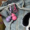 Cute Glitter Gourd Shaped Keychains Durable Clasp Vibrant Colors For Bag Decoration Daily Use Gift For Girls