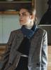 Matti Totti KNIT Cashmere Mini Cashmere Scarf 100% Scarf, Navy/Blue, Thick, Reversible, Women's, (mtk10100-239)