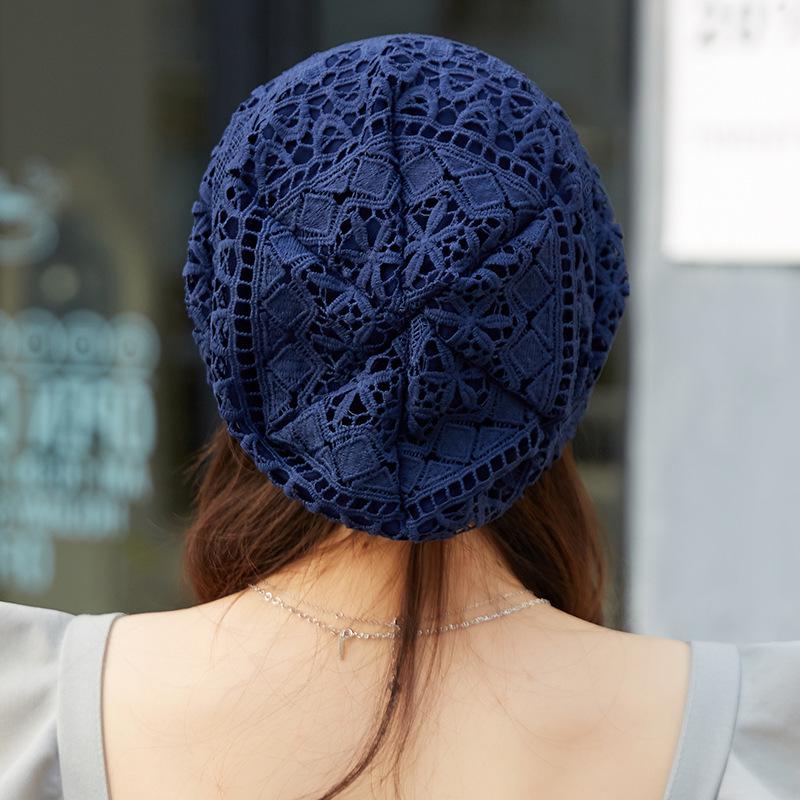 Women's Breathable Lace Beanie – Thin, Knitted Headscarf for Hair Coverage