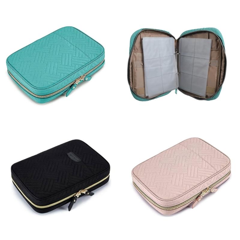 Portable Jewelry Storage Case with Clear Pockets Pages for Travel and Daily Use Jewelry Storage Book Binder Organizers