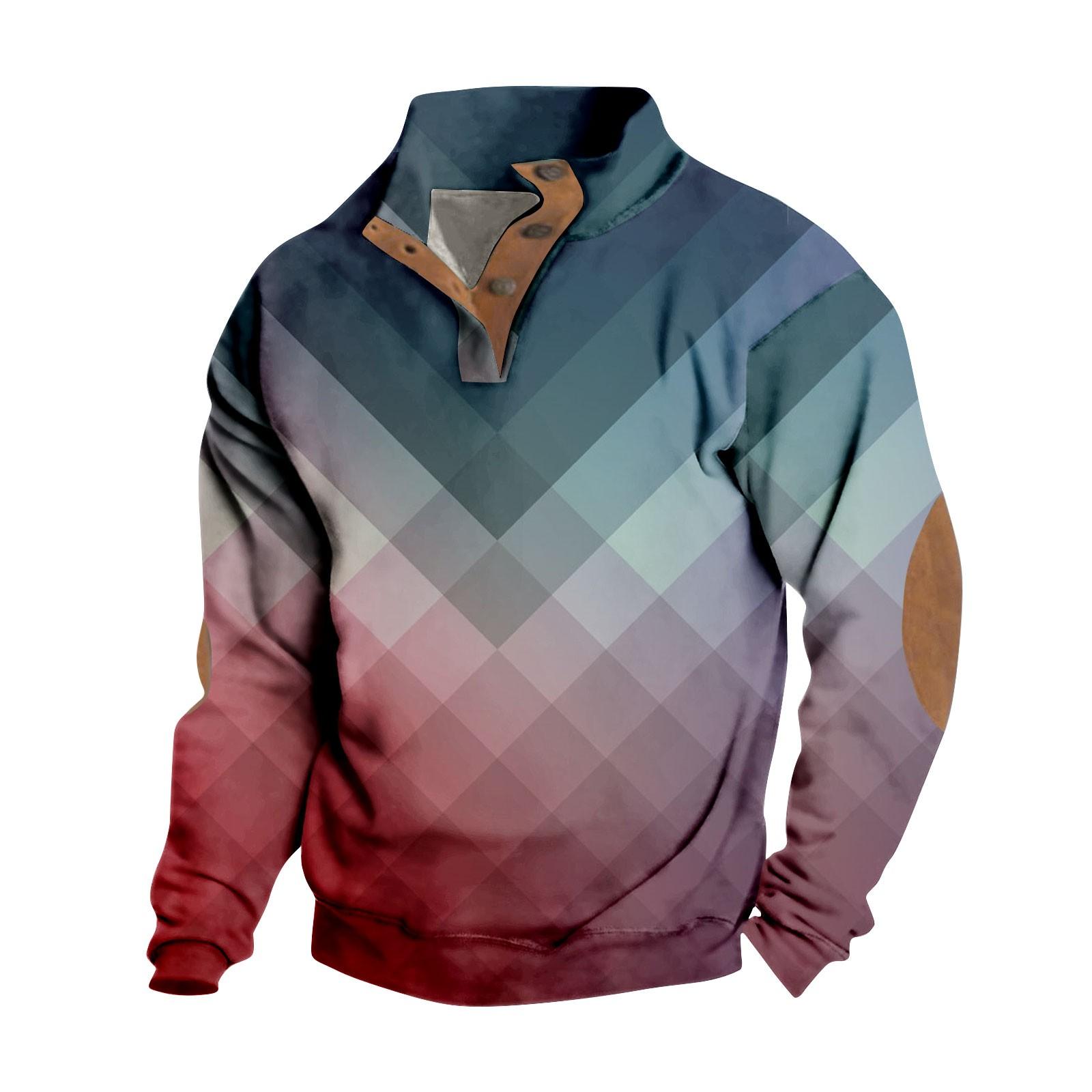 

Мужская толстовка с воротником-стойкой на открытом воздухе, повседневные свитера, топы M розовый