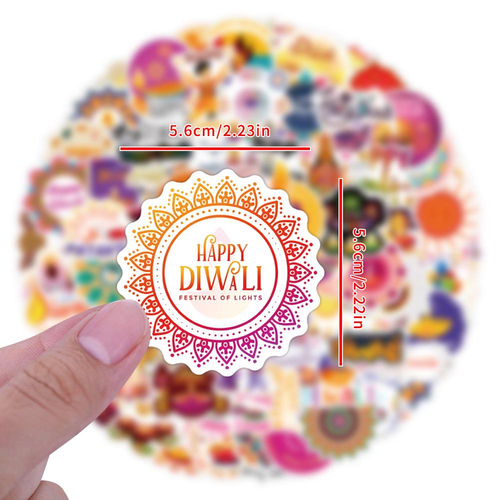 110 New Style Waterproof Diwali Graffiti Stickers for Suitcases & Phones