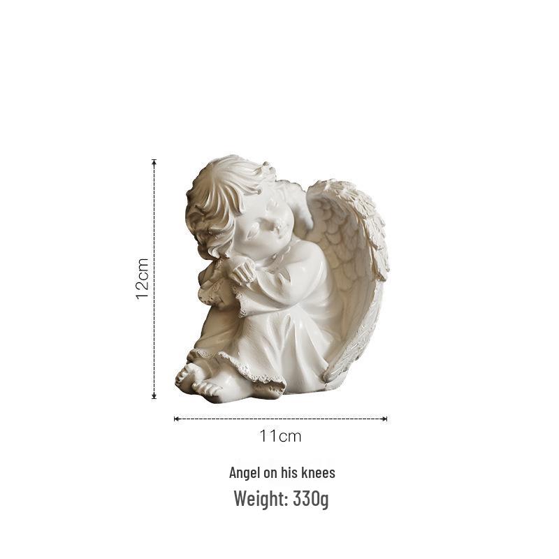 Nordic Angel Girl Sculpture - Resin Figurine for Living Room Décor