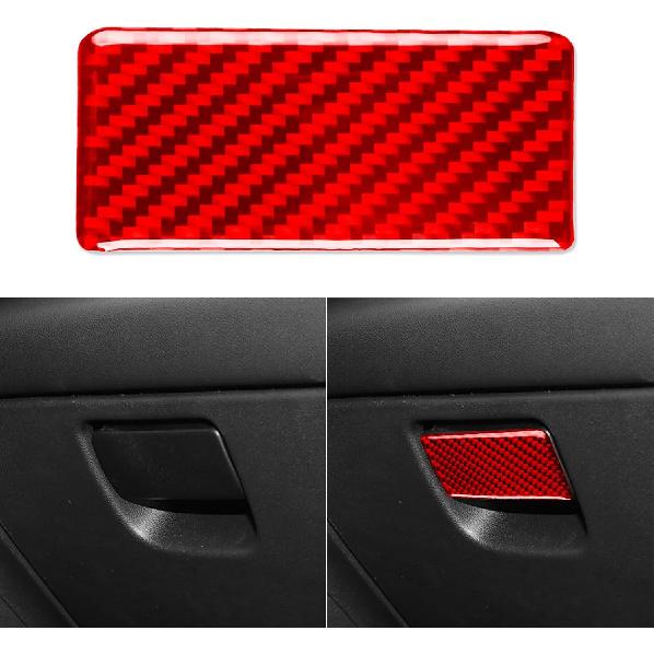 

Red Carbon Fiber Accessories Car Dash Climate Knob Panel Cover Interior Trim Sticker Decal Compatible with Chevy/Chevrolet Malibu 2016-2025 2017 2018 Co-pilot Storage Box Hand