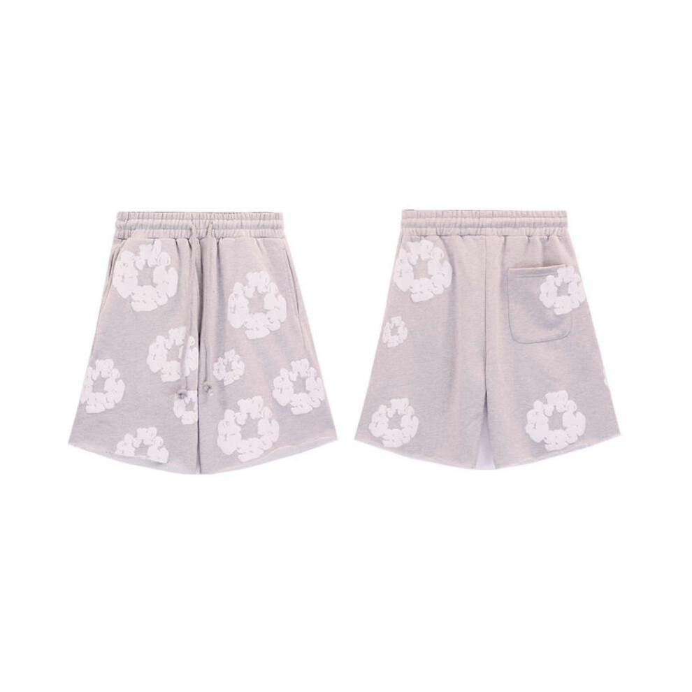 (Mały, różowy) 2024 Denim Tears Kapok Print Unisex Casual Shorts
