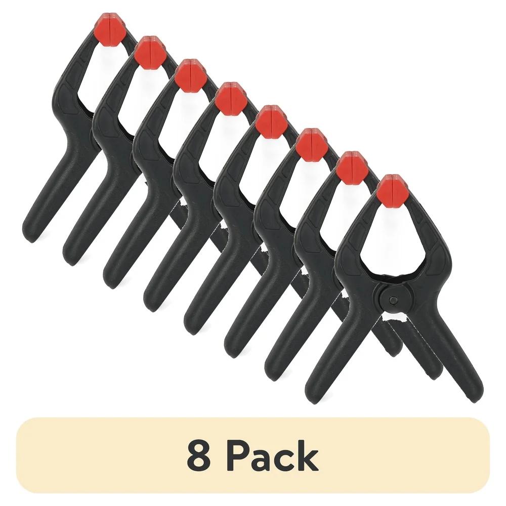 2 Inch Light Duty Spring Clamp 8 Pack Ergonomic Handles Heavy Duty Resin Single Hand Operation Swivel Grip Ideal DIY Arts Crafts