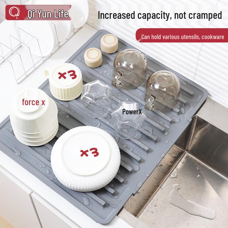 Silicone Multi-functional Kitchen Mat: Sink Splash Guard & Heat-Insulating Draining Mat