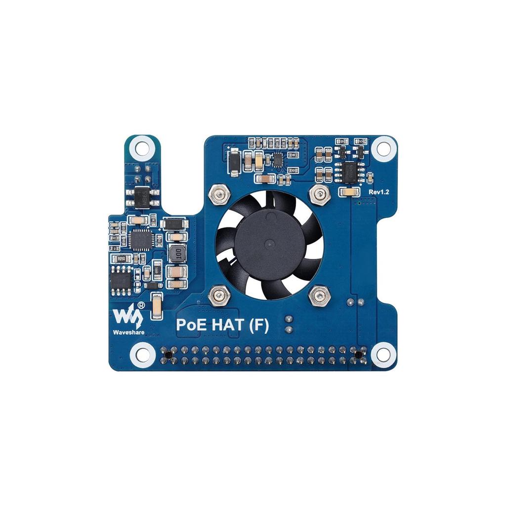 Raspberry Pi 5 PoE Ethernet Expansion Board with Type F Cooling Fan, 802.3af/at Standard