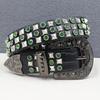 Heavy Industry Western Rhinestone Rivet Belt New Belt Punk European and American Fashionable Versatile Square Rivet