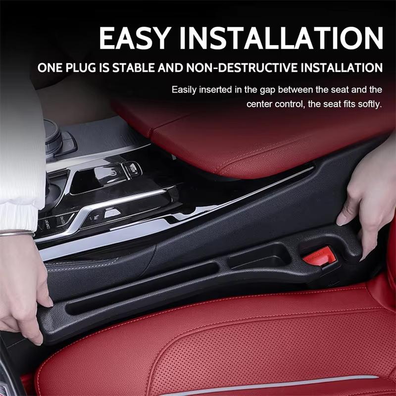 1 Pair Car Seat Open-Mouthed Gap Filler Organizer Waterproof Car Seat Gap Plug Strip with 2 Grooves Auto Interior Accessories