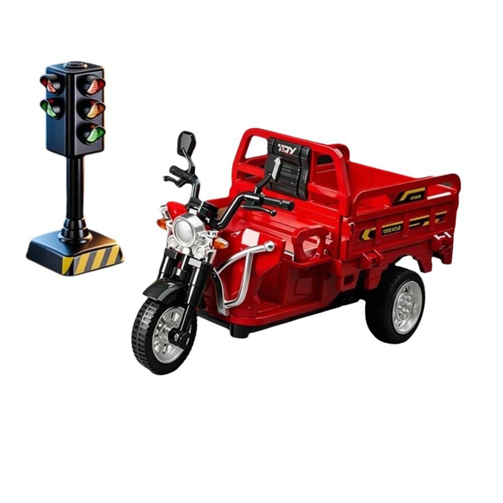 

Inertia Driving Inertia Tricycle Model Openable Seat Diecast Courier Truck Kids Toys Red Set2