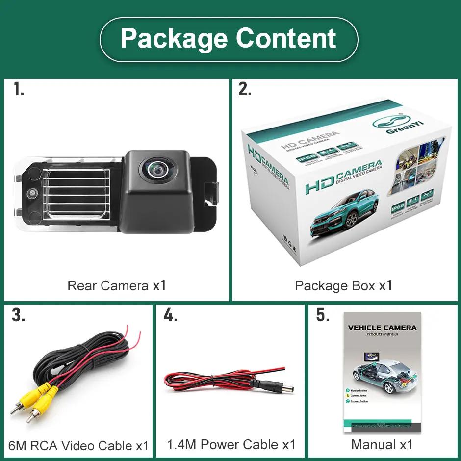 GreenYi 170° 1080P HD Night Vision Vehicle Rear View Reverse Camera For VW Volkswagen Polo 6R Golf 6 Passat CC MK6 Magotan Bora