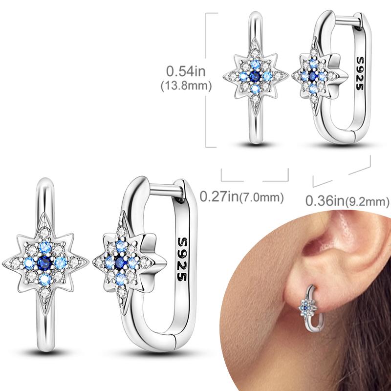 Women Earring 925 Silver Hoop Earrings Love Heart Butterfly Drop Earring Stud For Women Girls Party Jewelry Gifts