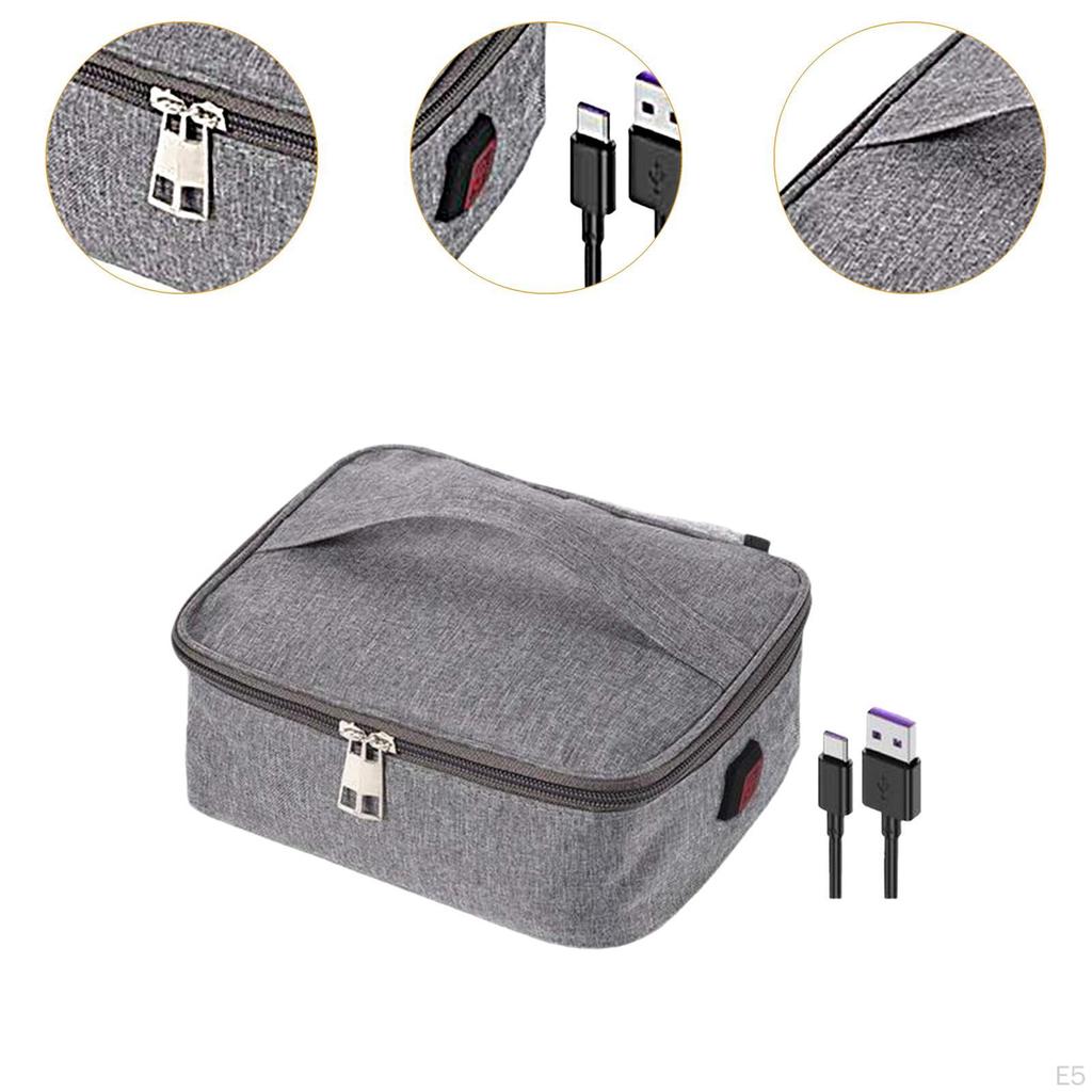 Compact USB Food Warmer with Handle, Lunch Heating Bag for Travel And Outdoor Use