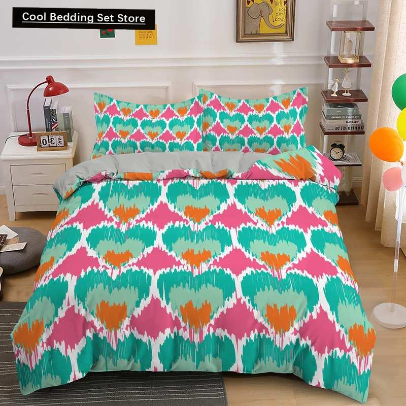 Indian Floral Style King Queen Duvet Cover Colorful Boho Mandala Bedding Set for Adults Geometric Exotic Polyester Quilt Cover