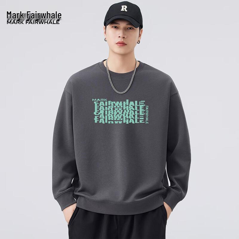 Mark Fairwhale Men's Loose Fit Printed Crew Neck Sweatshirt
