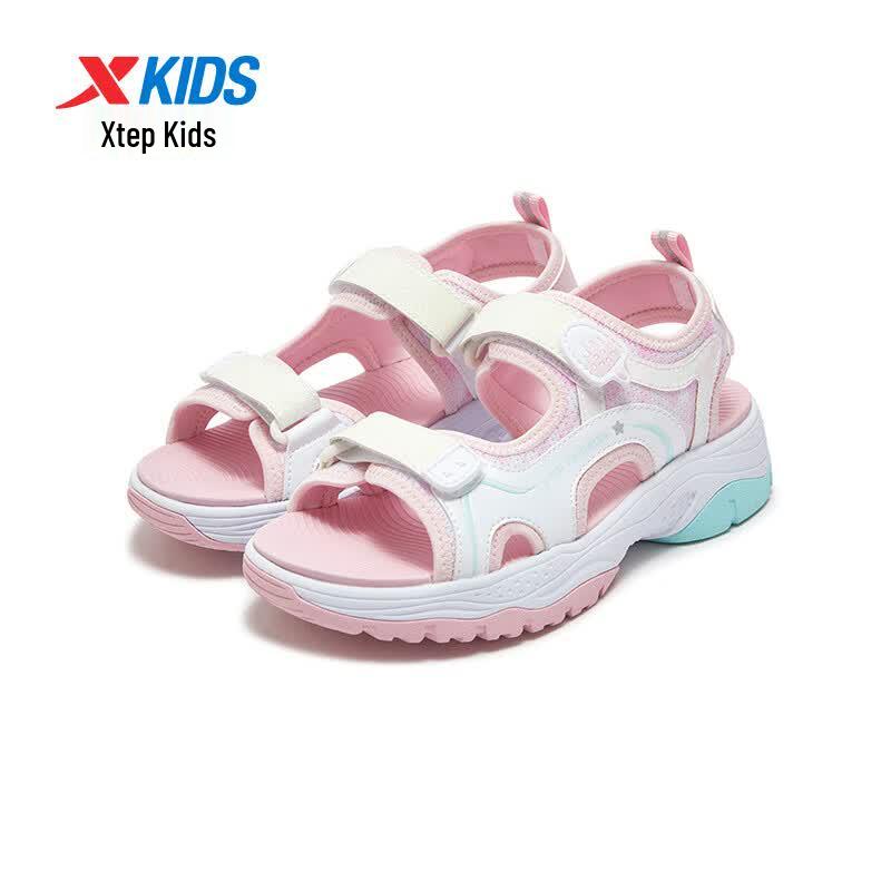 XTEP Girls' Mesh Anti-Slip Velcro Sandals