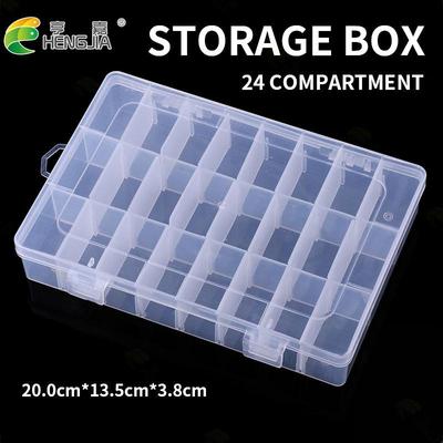 Custodia per attrezzatura da pesca in plastica con esca da pesca a 24 celle Custodia per attrezzatura portatile Scatole da pesca multifunzionali per organizzatore
