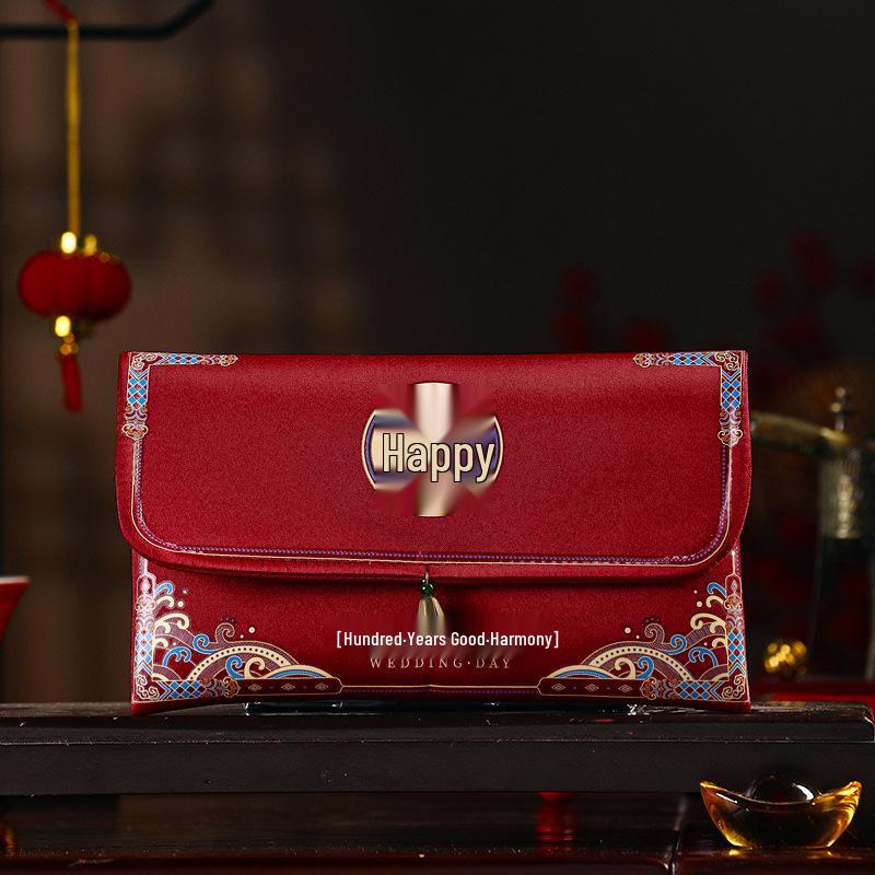 Engagement Wedding Red Envelope Bag for Betrothal Money 10k-15k Yuan Capacity