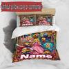 3pcs Duvet Cover Set (1*Duvet Cover + 2*Pillowcase, Without Core), Custom Name Princess Peach Toadstool Pattern Bedding Set, Home Bedroom Decor Gift
