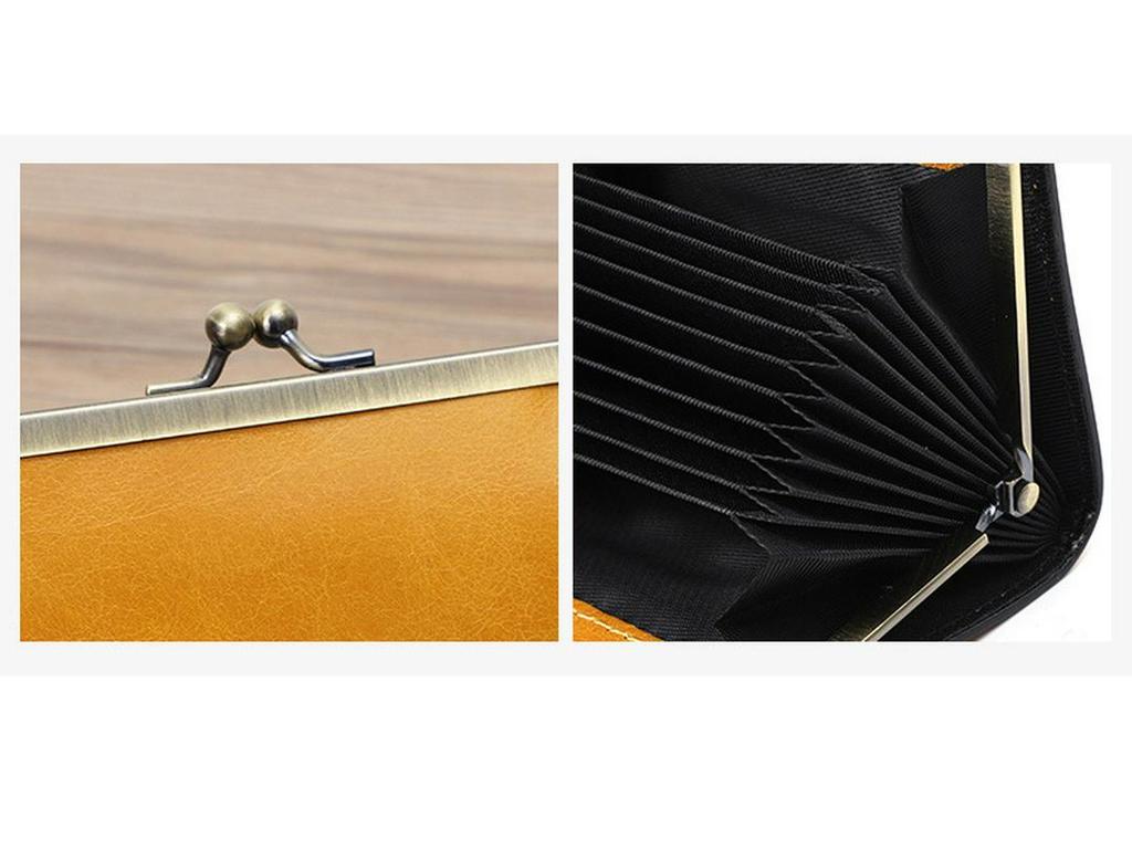 2022 Dámský držák na ID karty z pravé kůže Retro s více drážkami z hovězí kůže