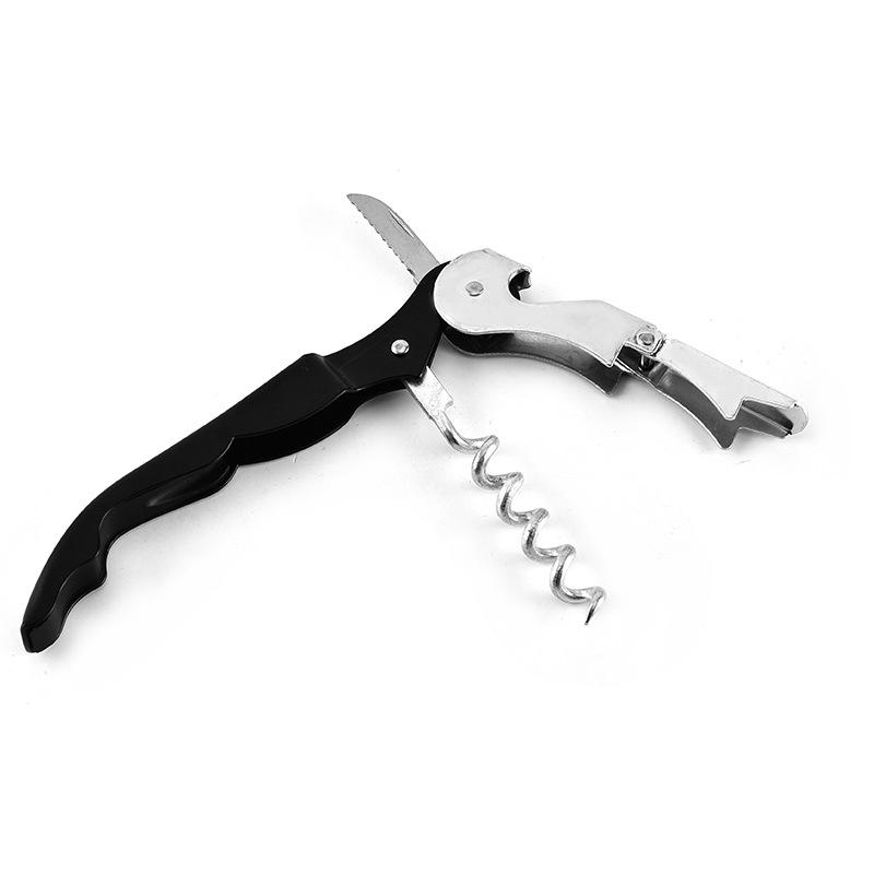 

Многофункциональный открывалка для винных бутылок из нержавеющей стали, открывалка для пивных бутылок Hippocampus, ручной инструмент для улицы с мини-ножом с фиксированным лезвием чёрный