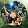 Iron Wall Art Green Jungle Wildlife Metal Painting Lion Giraffe Zebra Leopard Cheetah Monkey Home Bar Cafe Wall Decor
