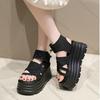 Comemore Thick Bottom Woven Roman Sandals Summer Shoes for Women Vintage Open Toe Wedge Sandals Hook Loop Heeled Sandales Femmes