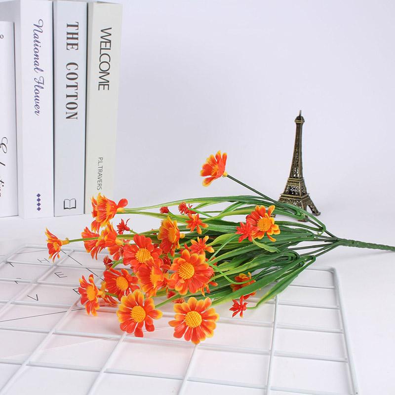 

7 Heads Lily Artificial Flowers Plastic No Fade Bouquet New Year Wedding Decoration Garden Porch Bedroom Office Table Decor оранжевый
