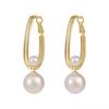 Vintage Charmming Korean Fashion Pearl Earrings for Women Hoop Ellipse Knotted Dangle Drop Earrings New Jewelry Gift