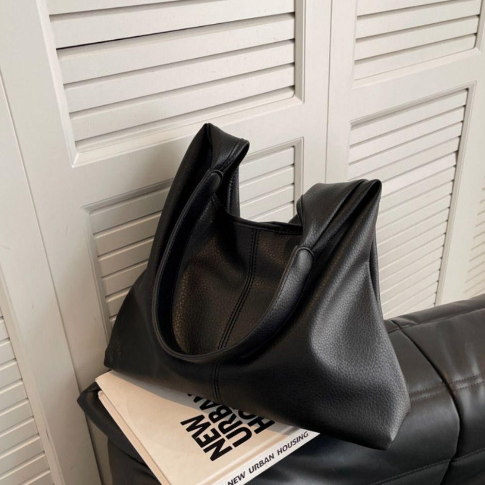 Tote Bag Large Capacity Handbag Korean Style Underarm Packs Casual Lichee Pattern Tote Bag Women