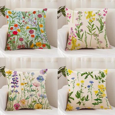 Spring Wildflowers Cushion Cover Premium Comfort Reversible Pillow Cover - Dual - Use Design for Home & Car