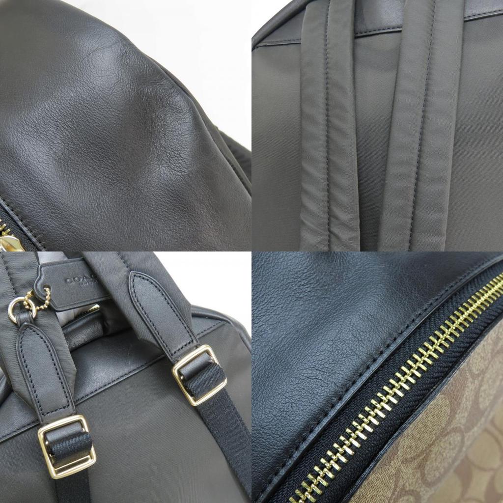 Used COACH Backpack Â· Daypack Signature F32200 PVC/leather Brown black mini