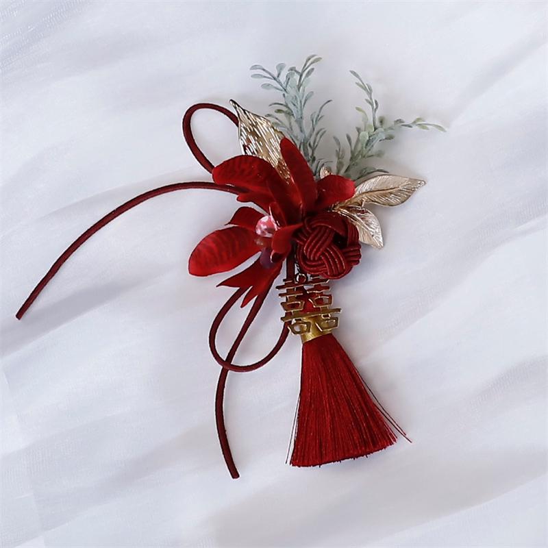Элегантный китайский набор свадебных бутоньерок и браслетов для невесты, жениха, шаферов, подружек невесты и VIP-персон