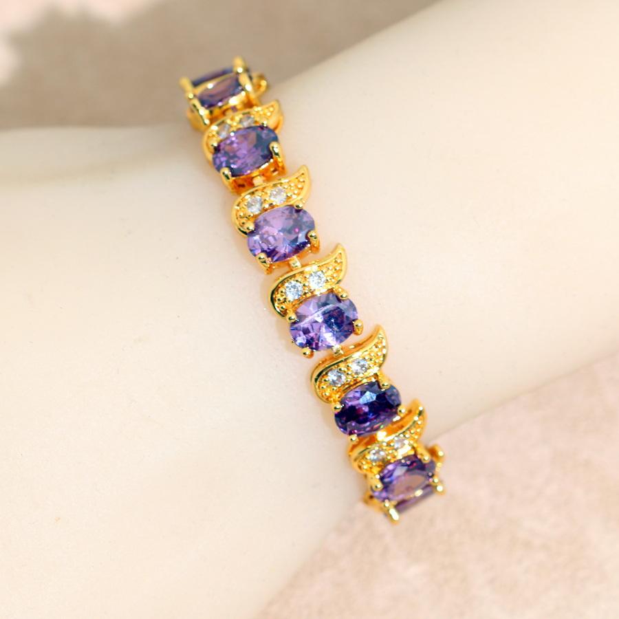 Classic More Color Zirconia  Gold Plared  Bracelet For Women Wedding Jewelry Birthday Gift