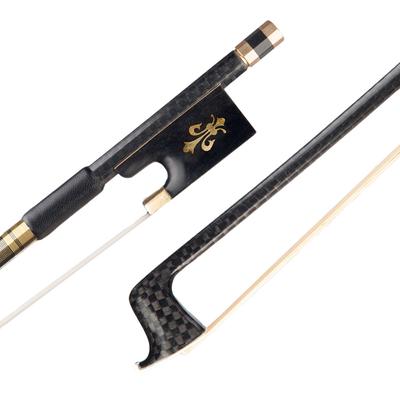 4/4 violin fiolbåge Kolfiber Rund Stick Ebenholts Groda Åkerfräken hår Välbalanserat