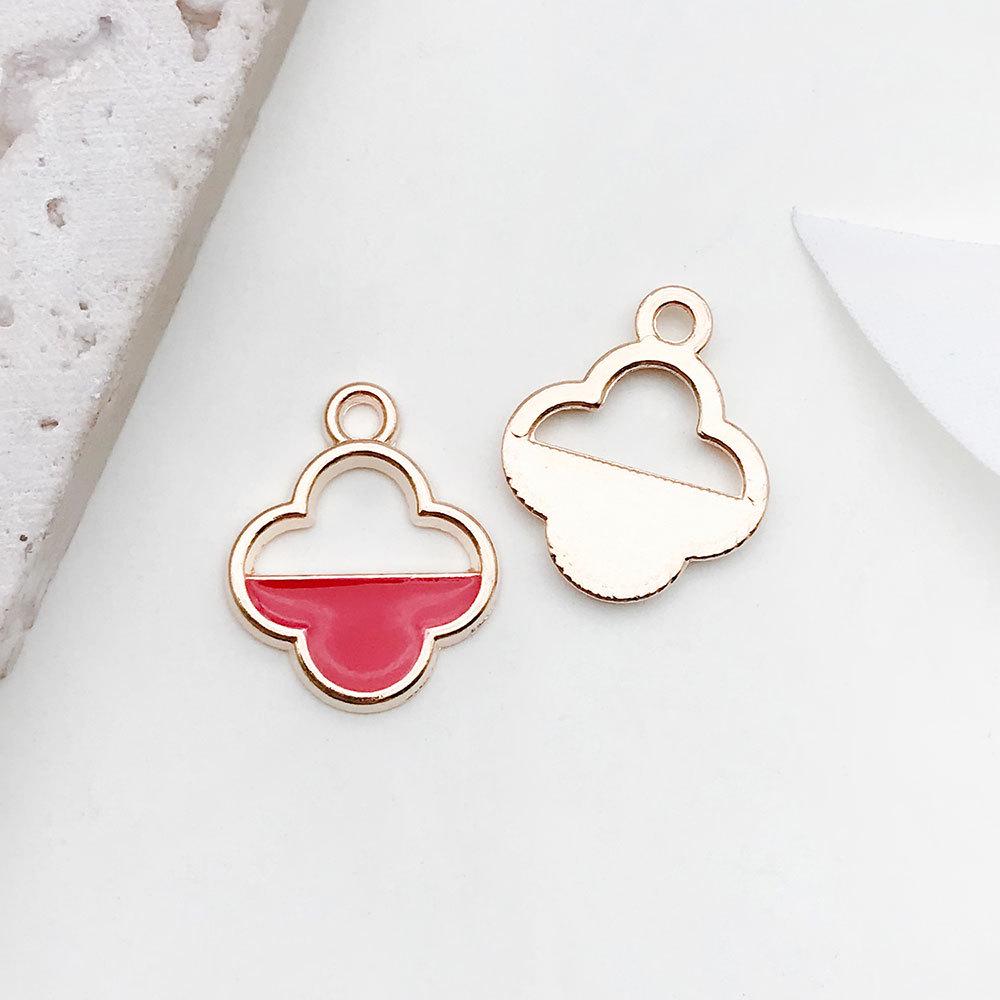 Red Cherry Blossom Oil Drop Keychain & Earrings Set: DIY Jewelry & Hair Accessories