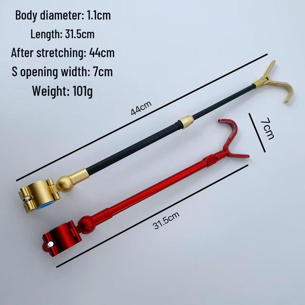 Universal Aluminum Alloy Rear Antenna Rod Holder - Full Metal S-Shaped Fishing Rod Support