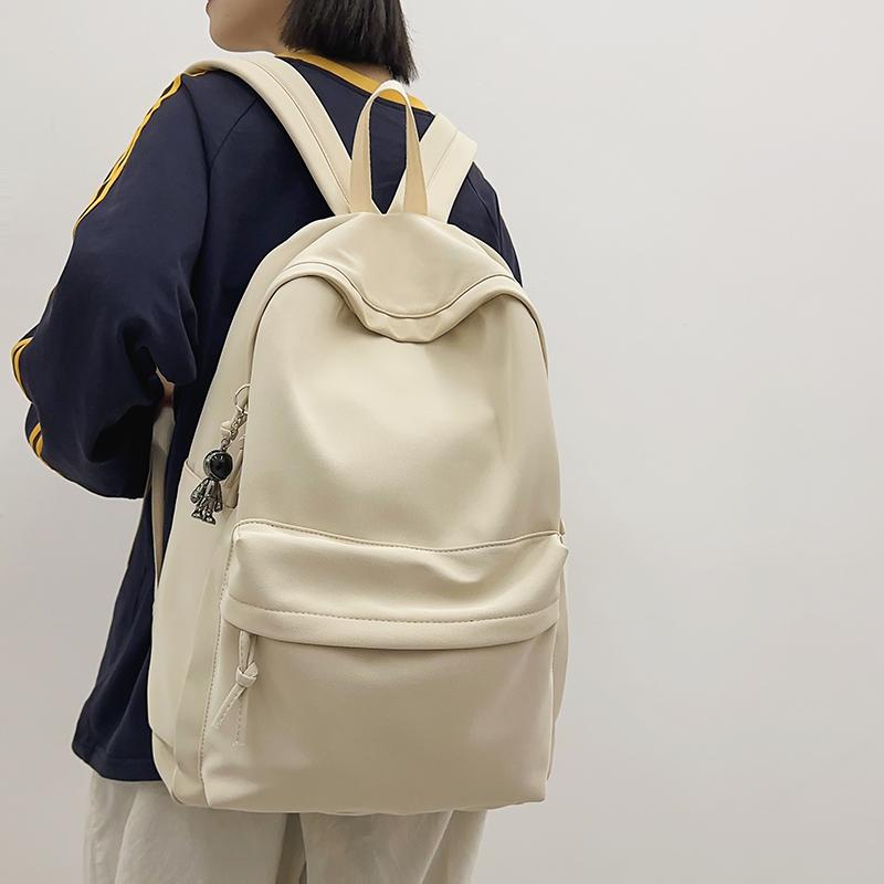 Herren Rucksack mit großem Fassungsvermögen Damen Rucksack einfarbig Studenten Schultasche