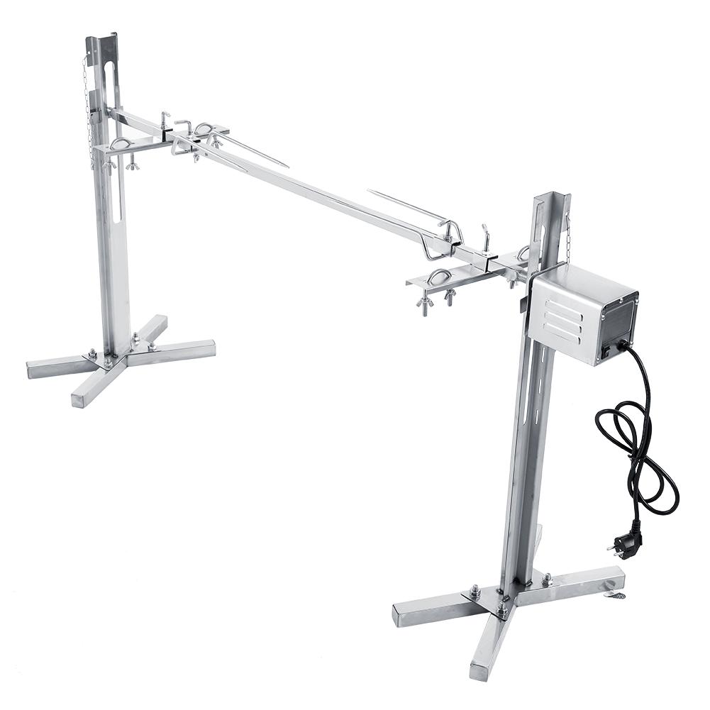 Rotisserie Kit for Barbecue Stainless Steel Spit Rod Meat Forks with Electric Motor