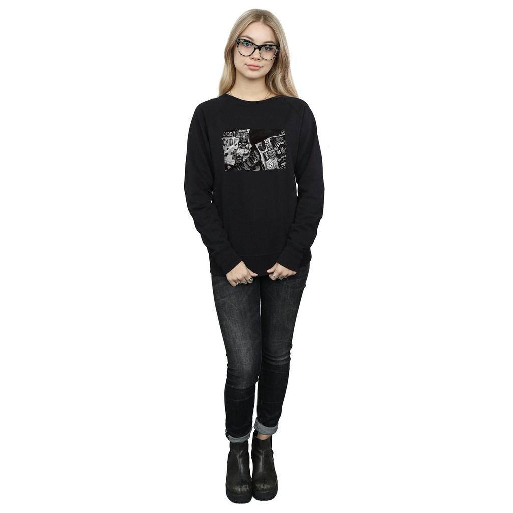 AC/DC Womens/Ladies Badges And Posters Collection Sweatshirt