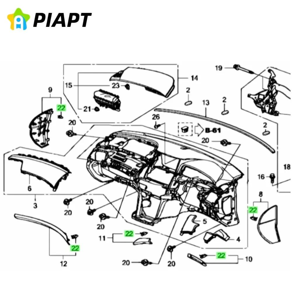 Compatible 20PCS OE# 906666-TA0-A01 Trim Panel Clips for Honda '90