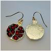 Unique Golden Pomegranate Drop Earrings for Women Hook Earrings Anniversary Gift Wedding Earrings