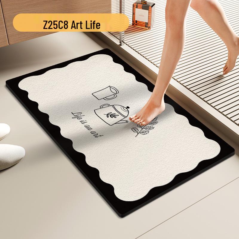 Quick-Dry Non-Slip Bathroom Floor Mat - Water-Absorbing Diatom Mud Foot Pad 40x60cm