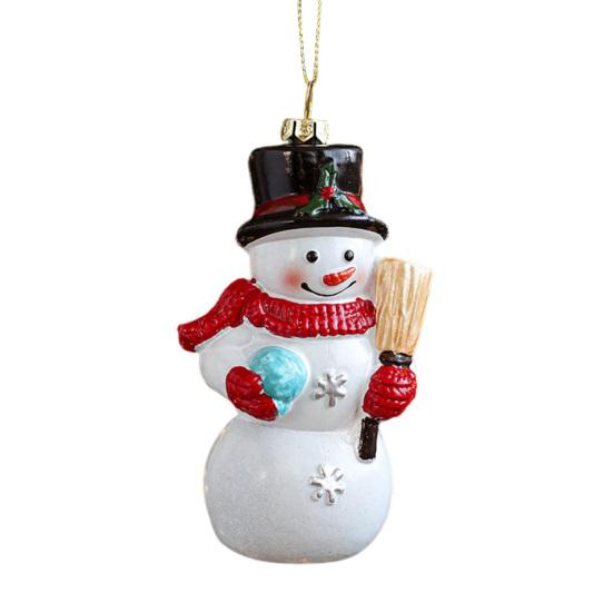 Cartoon Plastic Ornaments Santa Tree Designs Colorful Christmas Decorations with Unique Poses Festive Hanging Decor for Tree & Home Display