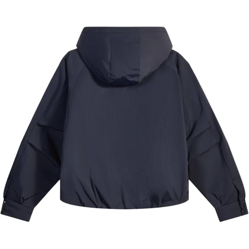Puma T7 Retro Water-Resistant Warm Loose Sports Casual Hooded Long Sleeve Cotton Jacket Women Jackets Navy-Blue 637441-16