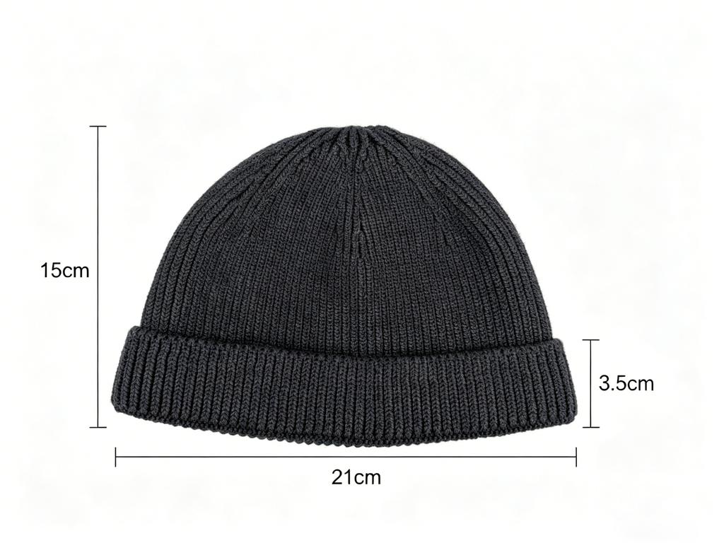 Core Spun Yarn Knitted Beanie Multi-color Short Breathable Unisex Adjustable Winter Hat