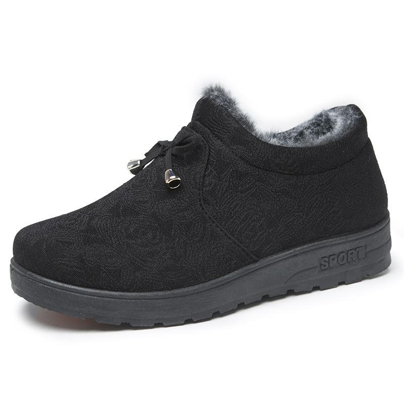 Winter Velvet Thickened Beijing Cloth Shoes Women's Cotton Shoes Soft Sole Non-slip Old Shoes Cotton Shoes